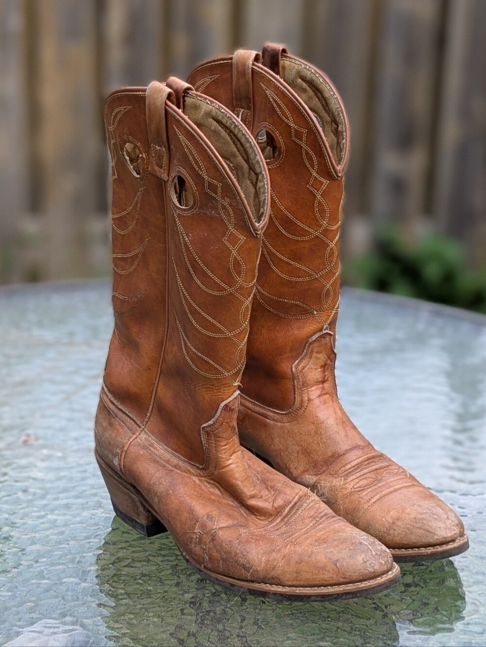 Men's Brown Leather Western Boots - Classic Cowboy Style